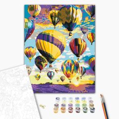   Luftballons in den Wolken - Malen-nach-Zahlen-Set auf Keilrahmen 40x50