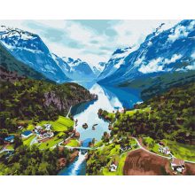 Alpenwiese - Malen-nach-Zahlen-Set auf Keilrahmen 40x50