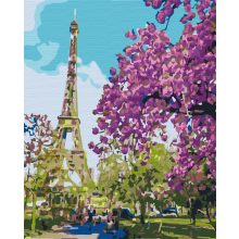 Im Zentrum von Paris - Malen-nach-Zahlen-Set auf Keilrahmen 40x50