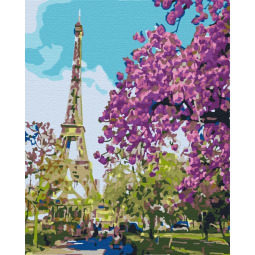 Im Zentrum von Paris - Malen-nach-Zahlen-Set auf Keilrahmen 40x50