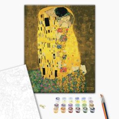   Der Kuss - Gustav Klimt - Malen-nach-Zahlen-Set auf Keilrahmen 40x50
