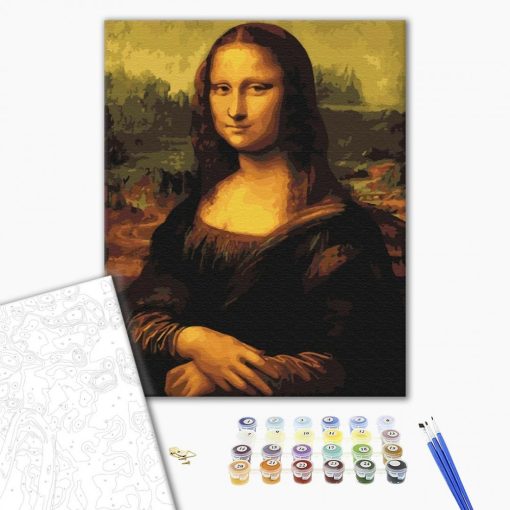 Mona Lisa - Leonardo da Vinci - Malen-nach-Zahlen-Set auf Keilrahmen 40x50