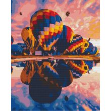 Heißluftballon Treffen - Malen-nach-Zahlen-Set auf Keilrahmen 40x50