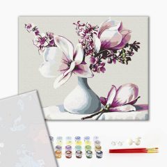 Magnolie - Malen-nach-Zahlen-Set auf Keilrahmen 40x50
