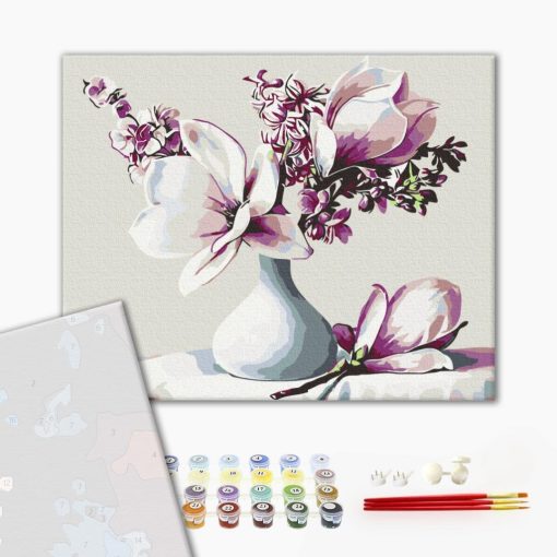 Magnolie - Malen-nach-Zahlen-Set auf Keilrahmen 40x50