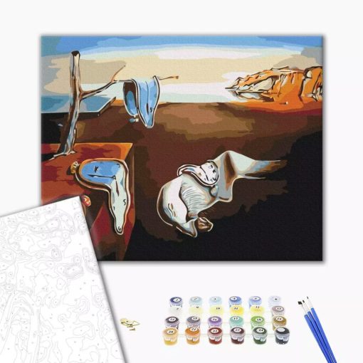 Die fließende Zeit - Salvador Dalí - Malen-nach-Zahlen-Set auf Keilrahmen 40x50