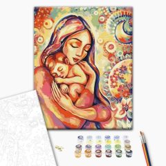   Mütterliche Liebe - Malen-nach-Zahlen-Set auf Keilrahmen 40x50