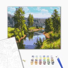   Die Quelle der Natur - Malen-nach-Zahlen-Set auf Keilrahmen 40x50