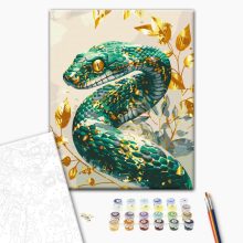 Smaragd Schlange - Premium Malen-nach-Zahlen-Set auf Keilrahmen 40x50