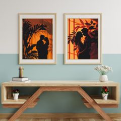   Zwischen den Schatten - 2-teiliges Malen-nach-Zahlen-Set auf Leinwand