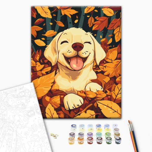 Herbstfreude - Malen-nach-Zahlen-Set auf Keilrahmen 30x40