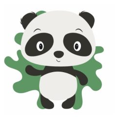   Winker kleiner Panda - Ausmalset auf Keilrahmen für Kinder 20x20